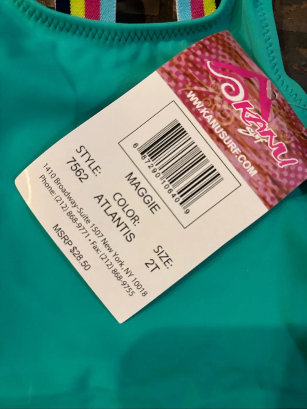 🌿Kanu Surf Girls' Teal One-Piece Swimsuit with Mermaid Graphic bathing suit